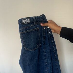 watch LA studded blue jeans